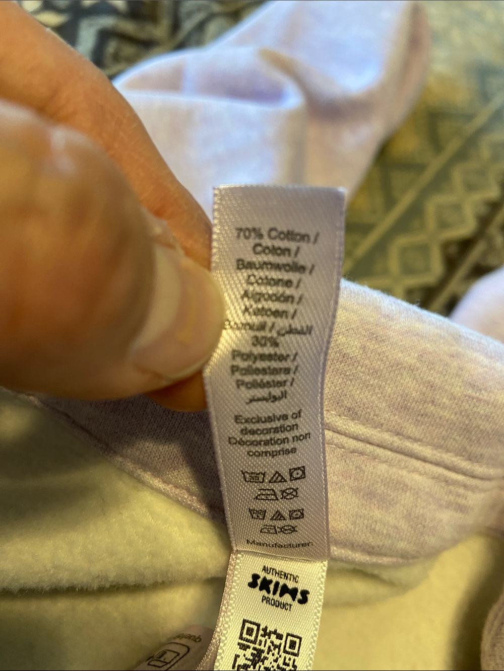SKIMS Cotton Fleece Polo Sweatshirt in the colorway Purple Heather Workout XS - Picture 9 of 11